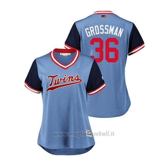 Maglia Baseball Donna Minnesota Twins Robbie Grossman 2018 Llws Players Weekend Grossman Light TOrnto Blue Jays
